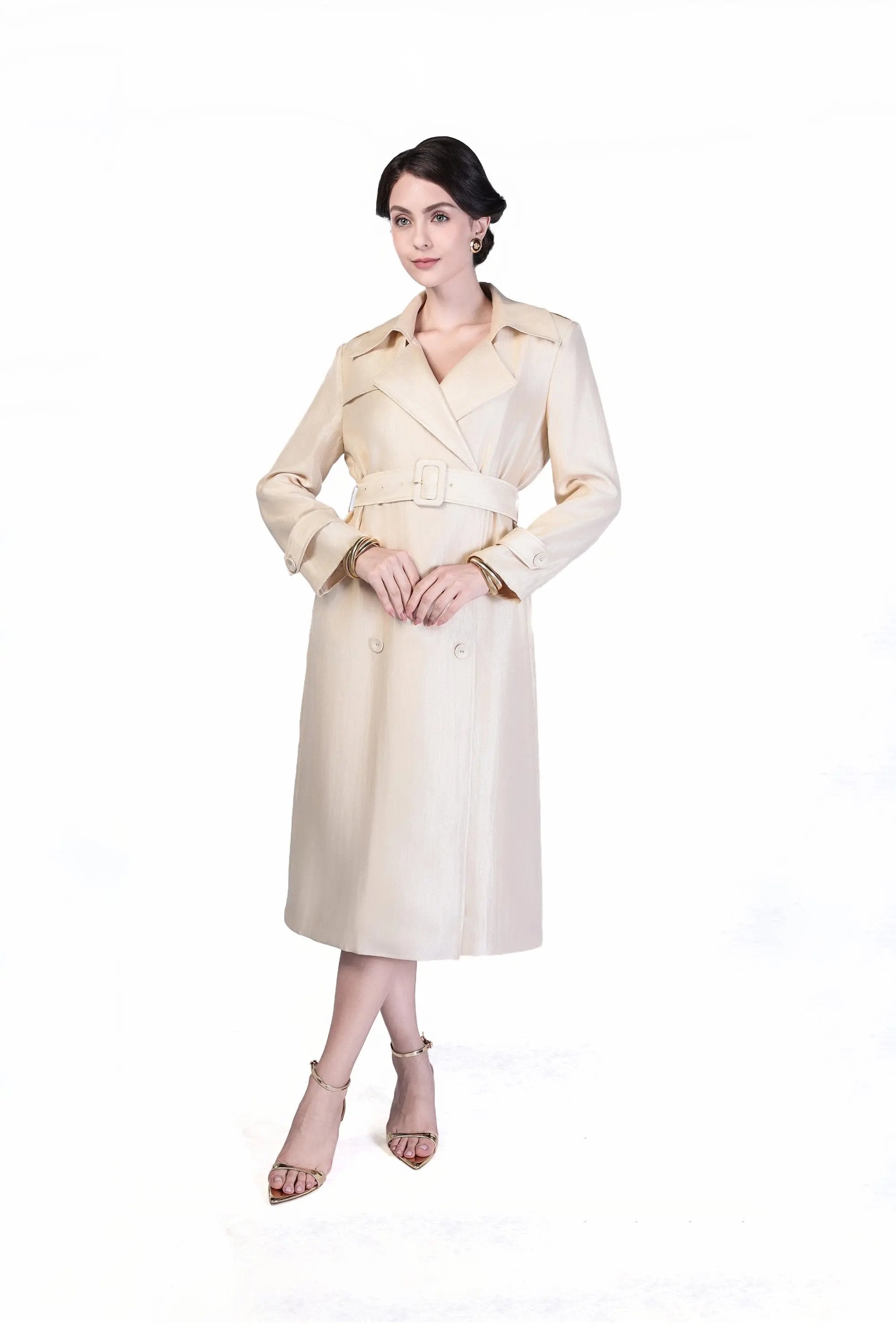 Trench Coat with Double-Breasted Buckles ULA